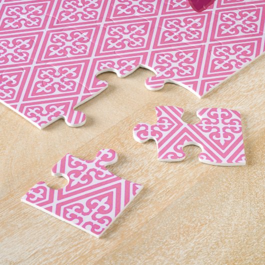 Carrouselpaard, Fuchsia en Light Pink Legpuzzel (Zijkant)
