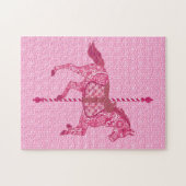 Carrouselpaard, Fuchsia en Light Pink Legpuzzel (Horizontaal)