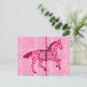 Carrouselpaard - Fuchsia Pink Briefkaart (Staand voorkant)