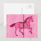 Carrouselpaard - Fuchsia Pink Briefkaart (Voorkant / Achterkant)
