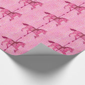 Carrouselpaard - Fuchsia Pink Cadeaupapier (Hoek)