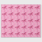 Carrouselpaard - Fuchsia Pink Cadeaupapier (Vlak)