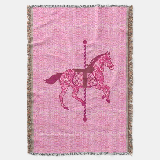 Carrouselpaard - Fuchsia Pink Deken (Voorkant Verticaal)