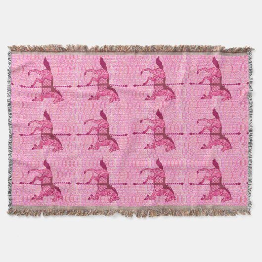 Carrouselpaard - Fuchsia Pink Deken (Voorkant)