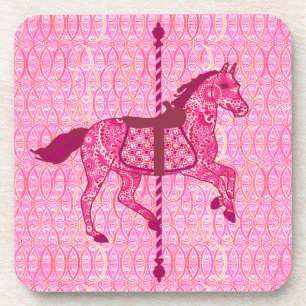 Carrouselpaard - Fuchsia Pink Drankjes Onderzetter