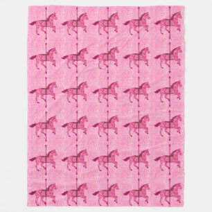 Carrouselpaard - Fuchsia Pink Fleece Deken