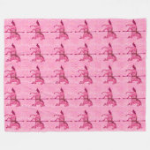Carrouselpaard - Fuchsia Pink Fleece Deken (Voorkant (Horizontaal))