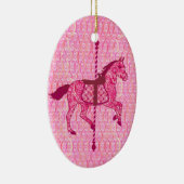 Carrouselpaard - Fuchsia Pink Keramisch Ornament (Rechts)