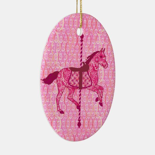 Carrouselpaard - Fuchsia Pink Keramisch Ornament (Rechts)