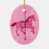 Carrouselpaard - Fuchsia Pink Keramisch Ornament (Voorkant)