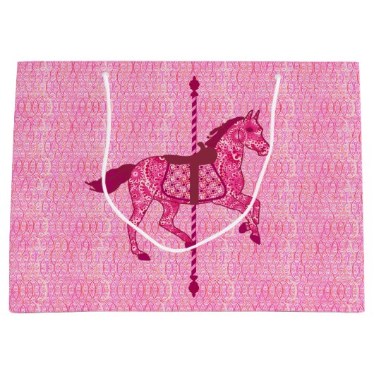 Carrouselpaard - Fuchsia Pink Large Cadeautasje (Voorkant)