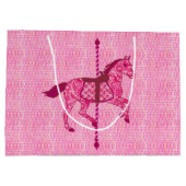 Carrouselpaard - Fuchsia Pink Large Cadeautasje (Achterkant)