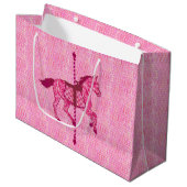 Carrouselpaard - Fuchsia Pink Large Cadeautasje (Voorkant Gekanteld)