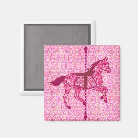 Carrouselpaard - Fuchsia Pink Magneet (Voorkant / Achterkant)