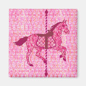 Carrouselpaard - Fuchsia Pink Magneet (Voorkant)