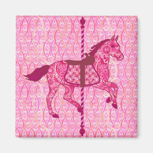 Carrouselpaard - Fuchsia Pink Magneet