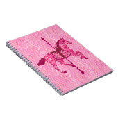 Carrouselpaard - Fuchsia Pink Notitieboek (Rechterzijde)