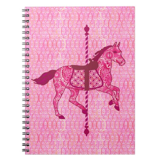 Carrouselpaard - Fuchsia Pink Notitieboek (Voorkant)