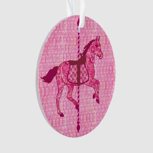 Carrouselpaard - Fuchsia Pink Ornament (voorkant)