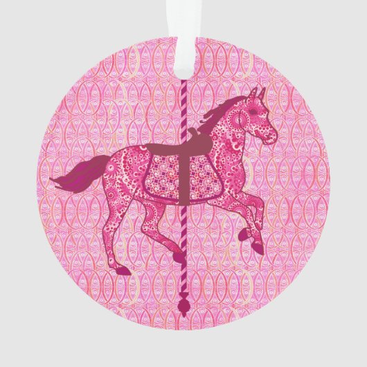 Carrouselpaard - Fuchsia Pink Ornament (achterkant)