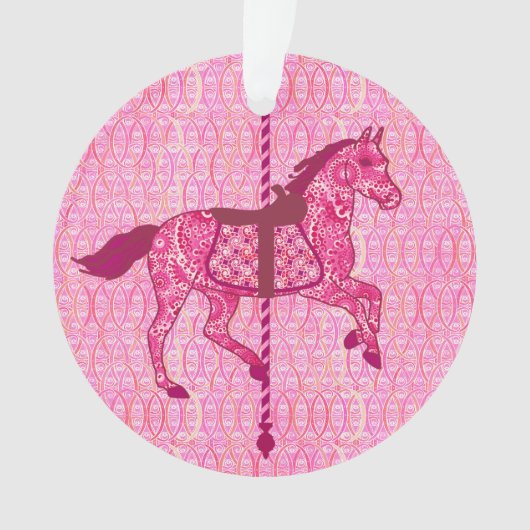 Carrouselpaard - Fuchsia Pink Ornament (voorkant)