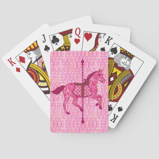 Carrouselpaard - Fuchsia Pink Pokerkaarten (Achterkant)