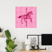 Carrouselpaard - Fuchsia Pink Poster (Thuiskantoor)