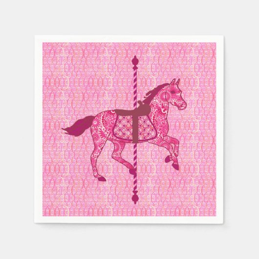 Carrouselpaard - Fuchsia Pink Servetten (Voorkant)