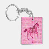 Carrouselpaard - Fuchsia Pink Sleutelhanger (Voorkant Links)