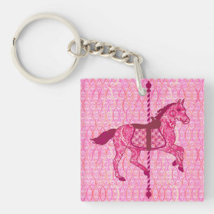 Carrouselpaard - Fuchsia Pink Sleutelhanger