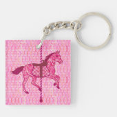 Carrouselpaard - Fuchsia Pink Sleutelhanger (Achterkant)