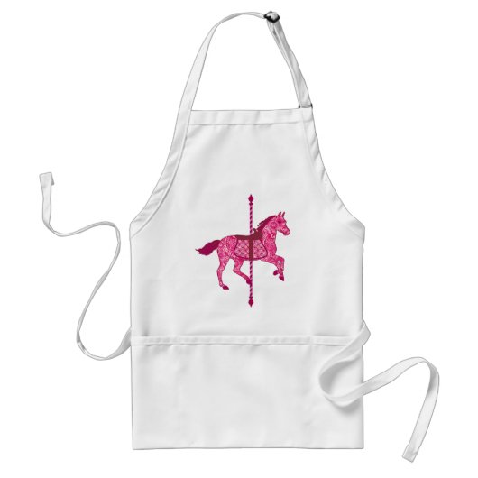 Carrouselpaard - Fuchsia Pink Standaard Schort (Voorkant)