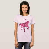 Carrouselpaard - Fuchsia Pink T-shirt (Voorkant volledig)