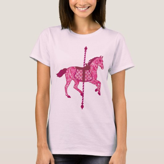 Carrouselpaard - Fuchsia Pink T-shirt (Voorkant)