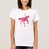 Carrouselpaard - Fuchsia Pink T-shirt (Voorkant)