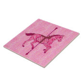 Carrouselpaard - Fuchsia Pink Tegeltje (Zijkant)