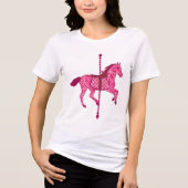 Carrouselpaard - Fuchsia Pink Tri-Blend Shirt (Voorkant)