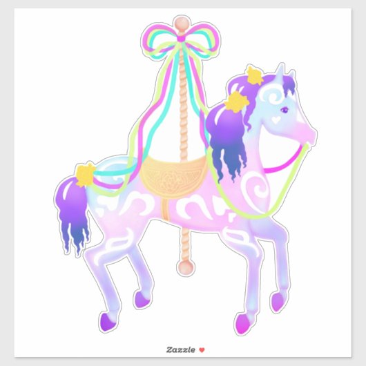 Carrouselpaard (grote sticker) sticker (Vel)