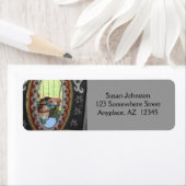 Carrouselpaard in Mirror-adreslabel Etiket (Insitu)