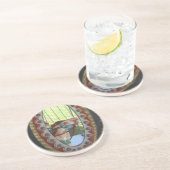 Carrouselpaard in Mirror-Onderzetter Zandsteen Onderzetter (Zijkant)