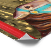 Carrouselpaard in Mirror Sepia gedeeltelijke kleur Poster (Hoek)