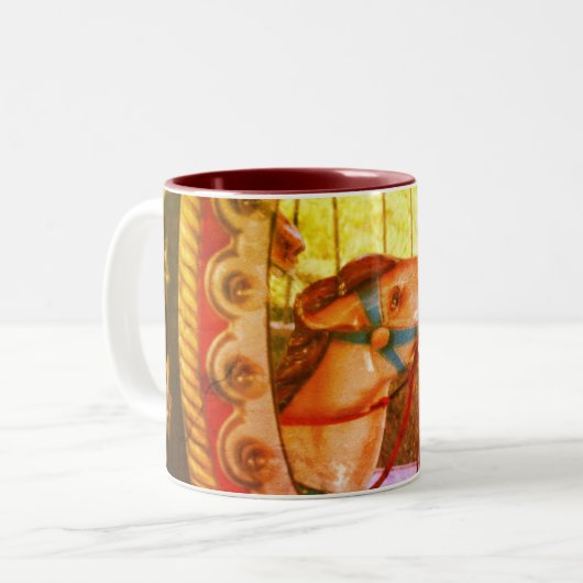 Carrouselpaard in Mirror Tweekleurige Koffiemok (Voorkant links)