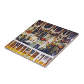 Carrouselpaard in olie tegeltje (Zijkant)