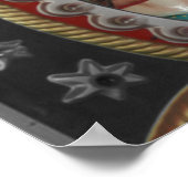 Carrouselpaard in spiegelgedeeltelijke kleur poster (Hoek)