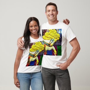 Carrouselpaard met gele manen t-shirt