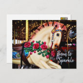 Carrouselpaard met Rozen Foto Briefkaart (Voorkant / Achterkant)