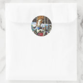 Carrouselpaard met stromende mane ronde sticker (Tas)