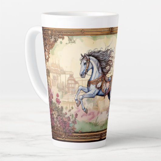 Carrouselpaard op het kermis latte mok (Linkerhoek)