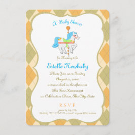 Carrouselpaard Sinaasappel genderneutraal Baby sho Kaart