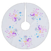 Carrouselpaard (sneeuwvlokken) kerstboomrok kerstboom rok (Voorkant)